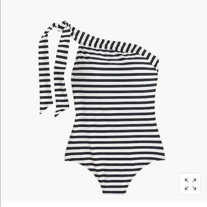 J. Crew One-shoulder one-piece swimsuit striped
